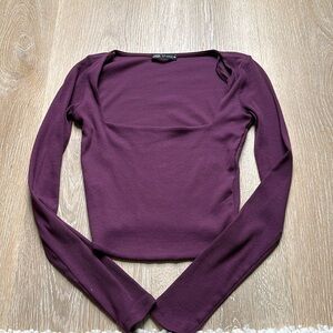 ZARA long sleeve crop top
